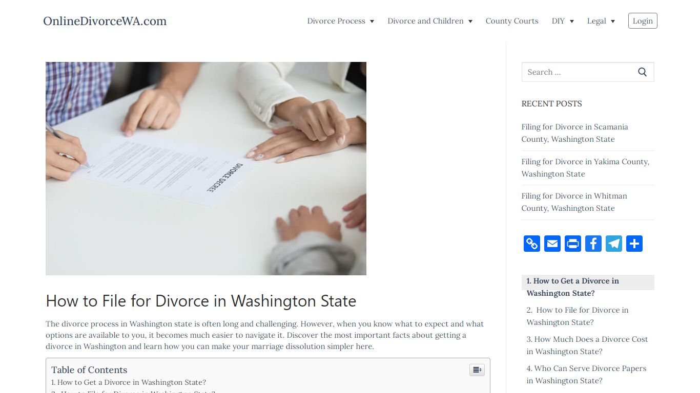 How to File for Divorce in Washington State